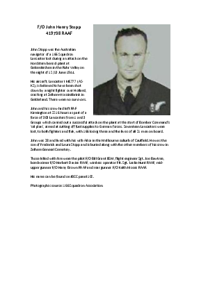 A preview of a PDF biography for Stopp, John Henry